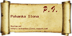 Pohanka Ilona névjegykártya